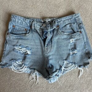 Signature8 Blue Jean Shorts Distressed Cut-Off